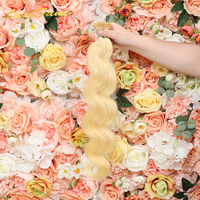 613 Blonde Bone Droite Bundles de Cheveux Humains 30 32 Pouces Remy Cheveux Brésiliens Tissage Bundles Extensions