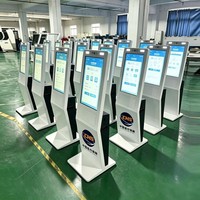 Terminal de libre-service vertical tout-en-un USHIDA pour hôpitaux et banques, avec fonction de consultation des numéros de visiteurs et de gestion des files d'attente, écran tactile capacitif