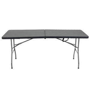 6 Feet Black Folding <strong>Table</strong>, Outdoor Portable Folding <strong>Table</strong> with Handle, High Quality Promotional Foldable - Product Image 4