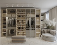 Armoire de rangement pour meubles de chambre à coucher moderne personnalisée, armoire de rangement pour vêtements en forme de L, armoires pour hommes en contreplaqué à portes coulissantes