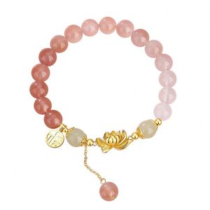 Trendy Style Chinese Pastoral Hanfu <b>Beaded</b> <b>Bracelets</b> for Women Lotus Blossom <b>Bracelet</b> Natural Crystal Gemstone Beads <b>Bracelet</b> - Product Image 6