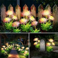 Wasserdichte, solarbetriebene rote Spinnenlilien-Blumen-Gartenleuchten für den Außenbereich