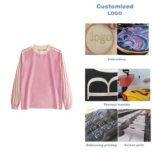 Camiseta de Manga Longa Personalizada para Crianças, Fabricantes Atacadistas, 100% Algodão, Design Listrado, Lavagem Vintage, 285G - Product Image 5