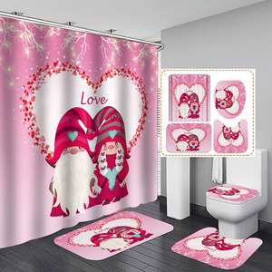 <span class=keywords><strong>Regalo</strong></span> romantico di san valentino 72x72 pollici decorazione per la casa Design personalizzato stampa tenda rossa palloncino doccia - Product Image 4