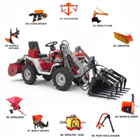 Mini tracteur-cultivateur à moteur quatre-roues de 18 CV avec démarrage électrique, composant essentiel pour l'exportation