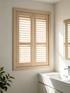 Persiana de Madera Tipo Plantation, Horizontal, con Revestimiento, Operación Manual, Diseño Rectangular Minimalista, para Sala de Estar, Marca EFS, 1 Año de Garantía - Product Image 4