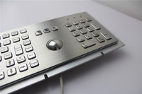 Clavier d'ordinateur standard à 106 touches, claviers industriels en métal avec souris à boule de défilement