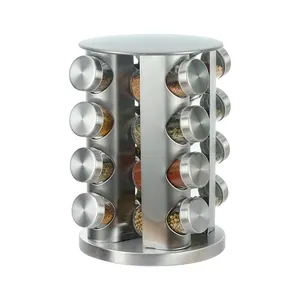 stainless steel rotating condiment holder for restaurant rotary condiments holder condiments glass bottles spice jar rack set