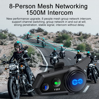 Casque de moto Y8X avec interphone en mesh, système audio pour casque, accessoires, écouteurs sans fil, double BTH 5.1+5.4, service OEM