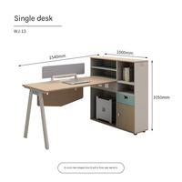 Combinazione Scrivania e Sedia da Ufficio, Postazione di Lavoro Semplice per Personale, Scrivania per Computer con Struttura in Acciaio e Armadietto, Scrivania Moderna per Ufficio