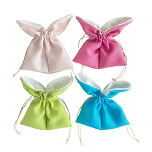 <b>Easter</b> Bunny Design Linen Drawstring Tote <b>Bag</b> - Product Image 1