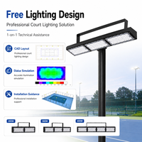 Éclairage LED d'extérieur pour terrains de tennis, 200W, 300W, 400W, IP66, anti-éblouissement, P60, asymétrique, pour pickleball et padel