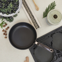 Poêle à frire antiadhésive OEM pour la cuisson à domicile Design de style coréen pour la friture de crêpes pour cuisinière à induction à l'extérieur