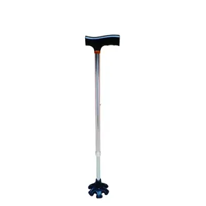 Standing by self walking cane walking stick silver color