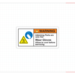 Industrial Thermal Contact Hazard Warning Sticker for Heated Mechanical Components and Production Systems - Product Image 4