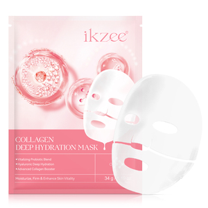 Masque facial en feuille de verre coréen Ikzee 34g 1p, hydratant, <span class=keywords><strong>bio</strong></span>-collagène, pour raffermir et améliorer la vitalité de la peau - Product Image 1