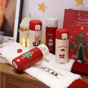 450ml Claus Elk Holiday Stainless Steel 6-12 Hours Thermal Insulation Portable Tumbler with Lid <b>Christmas</b> <b>Gift</b> - Product Image 3