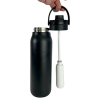 Bouteille d'eau légère et compacte en acier inoxydable, isolée sous vide, avec filtre intégré, design pliable innovant, idéale pour les voyages en extérieur