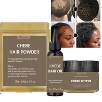 Échantillon Gratuit 100 ml Huile et Kit de Beurre Poudre Chebe Africain Biologique pour la Prévention de la Chute des Cheveux et Traitement Réparateur à Domicile