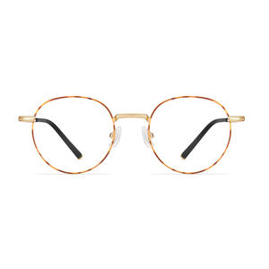 กรอบแว่นตาไทเทเนียมแท้ทรงกลมลายกระดองเต่าสไตล์จีซู น้ำหนักเบา แบบเต็มกรอบ เลนส์อะคริลิก ยูนิเซ็กซ์ ผลิตที่ตานหยาง - Product Image 1