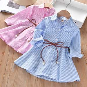 Agente de Compras en Guangzhou, Vestido de Princesa para Niñas, Primavera y Otoño, Vestido Camisero a Rayas - Product Image 1