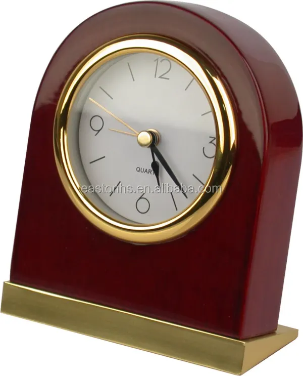 Best black wood hotel table clock with light