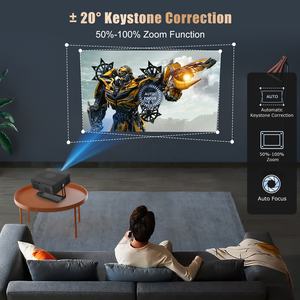 Projecteur 4K <span class=keywords><strong>Kingsway</strong></span> K7 1080P 300 Lumens ANSI 5G WIFI6 Mise au Point Automatique LCD Android 13 2Go+16Go MINI Projecteur Intelligent 4K avec Haut-parleur - Product Image 4