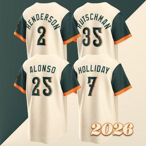 Maillot de baseball pour homme City Connect 2026, brodé, 35 Adley Rutschman, 2 Gunnar Henderson, 25 Alonso, 7 Jackson Holliday, tailles S-3XL - Product Image 1