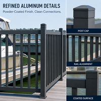 Panneaux de clôture en aluminium à rail vertical, revêtement poudré anti-UV, robustes et de qualité supérieure, pour terrasse de villa et jardin en bord de mer