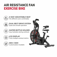 Vélo d'exercice commercial pour la maison, vélo d'air, équipement de fitness sportif avec écran LCD, certifié CE, couleur personnalisable disponible