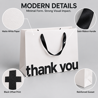 Dankeschön-Papiertüten mit Bandhenkeln für Boutique-Bestellungen, Kundenwertschätzung und Verpackungen für Kleinunternehmen