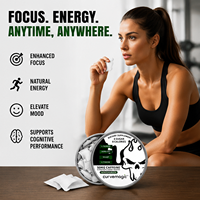 OEM/ODM Sachets de caféine sans nicotine, sans sucre, pré-entraînement, boost d'énergie, végétalien, sans OGM, pour la salle de sport et usage quotidien, Gomme