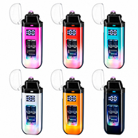 Briquet à plasma à double arc transparent, format compact de poche, affichage numérique, allumage électrique rechargeable, coupe-vent