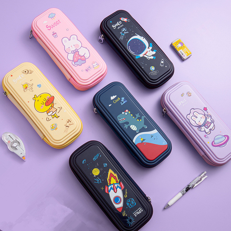 Милый мультяшный пенал для канцелярских принадлежностей, Пластиковый Полипропиленовый водонепроницаемый Четырехслойный пенал большой емкости, многофункциональный пенал