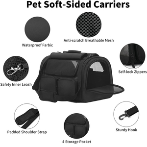 Hãng hàng không tốt nhất được phê duyệt màu đen mềm mặt chuyến bay Con Chó Nhỏ vật nuôi tàu sân bay Tote Túi cho máy bay xe xe máy du lịch - Product Image 5