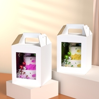Boîtes à gâteaux à deux niveaux 12x12x12 pour emballage de gâteaux à étages, petites boîtes à gâteaux 2 étages, boîte à gâteaux en papier de Noël