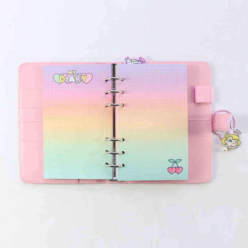 Kawaii Korea Leather A6 6 Ring Binder Planner & Notebook Oem