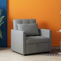 Sillón Reclinable Individual de Lujo Ligero para Oficina, Ocio, Hotel, Dormitorio, Sofá con Brazos, Sofá Cama Plegable para Hospital, Ahorra Espacio