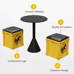 Mobili da Bar industriali <span class=keywords><strong>sgabelli</strong></span> ottomani sedie sgabello da Bar in stile contenitore creativo in metallo - Product Image 5
