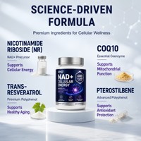 Complément NAD+ à échantillonnage rapide OEM |   Échantillons en 3 à 7 jours |   Nicotinamide Riboside 600mg CoQ10 Antioxydant Énergie Cellulaire Marque Blanche