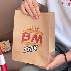 ถุงกระดาษคราฟท์สีน้ำตาลสำหรับบรรจุขนมปังและของหวานแบบนำกลับบ้าน  ไม่มีหูหิ้ว  ย่อยสลายได้ รีไซเคิลได้ เป็นมิตรกับสิ่งแวดล้อม  พร้อมโลโก้สั่งทำได้ - Product Image 4
