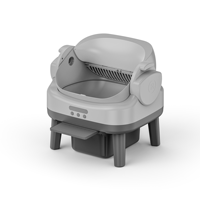 Caja de Arena Automática para Gatos, Autolimpiable, Inodoro Inteligente para Gatos, Control Remoto por WiFi/Aplicación, Revestimiento de ABS/PP, Capacidad de 74L, Tipo Abierto Grande para Mascotas