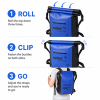 Sac étanche 30L avec séparation humide/sec, sac seau en PVC pour activités de plein air, rafting, natation, plage, sac à dos de rangement