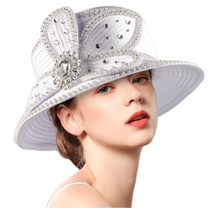 Hot Selling Elegant Versatile Diamond Fascinator Top <strong>Hat</strong> for Women Colorful Formal Church Dance Party Decoration Rope for <strong>Summer</strong> - Product Image 4