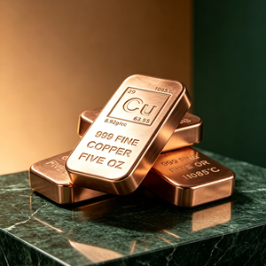 Lingote de Cobre de 5 Onzas, 99.9% Puro, Rectangular, Grabado, Coleccionable, Metal Pulido - Product Image 5