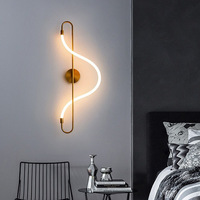 JACKSUN Appliques murales LED modernes Lampe de salle de bain intérieure unique Lampe de couloir longue du milieu du siècle Appliques murales pour couloir et escalier