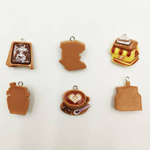 Cartoon Harz Kaffee maschine Schlüssel bund Creme Kleber Haarschmuck Stirnband Harz Nail Art Charms Dekorationen Bulk Supply - Product Image 3