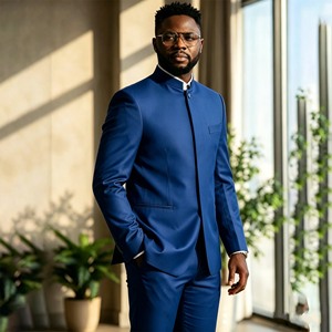 <span class=keywords><strong>Costume</strong></span> élégant kaki pour <span class=keywords><strong>homme</strong></span>, style indien, 2 pièces (veste et pantalon), simple boutonnage, haute qualité, idéal pour <span class=keywords><strong>mariage</strong></span> - Product Image 3