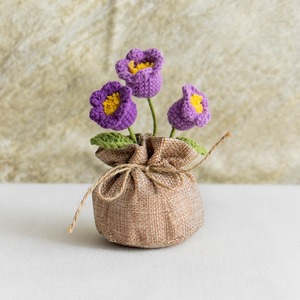 Plante en pot artificielle en crochet faite main, fleur de cloche, plante immortelle, sac porte-bonheur, décoration de plante en pot, cadeau de fête - Product Image 4