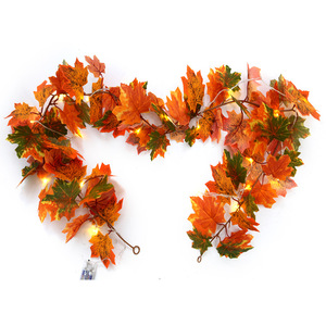 FUYI LED <b>String</b> <b>Lights</b> Artificial Maple Leaf Vines 10M Autumn Harvest Festival Decorations Indoor Outdoor Use - Product Image 2